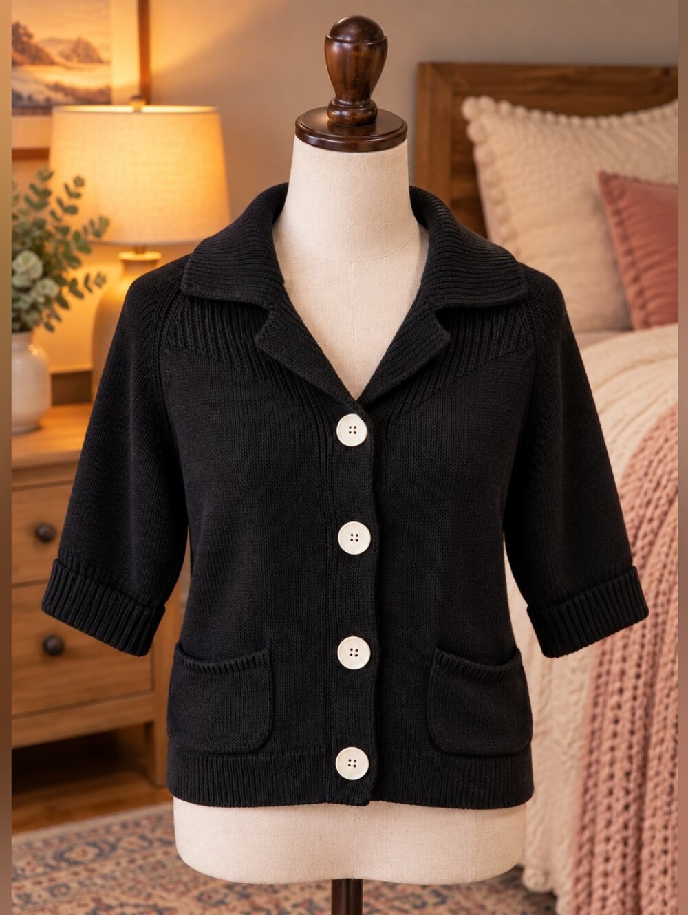 🖤 AK Anne Klein Knit Cardigan SZ M